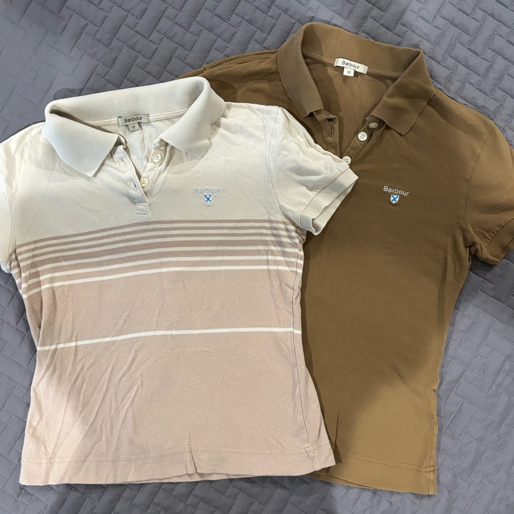 Barbour Set of 2 Fitted Polo Tops XSM-SM